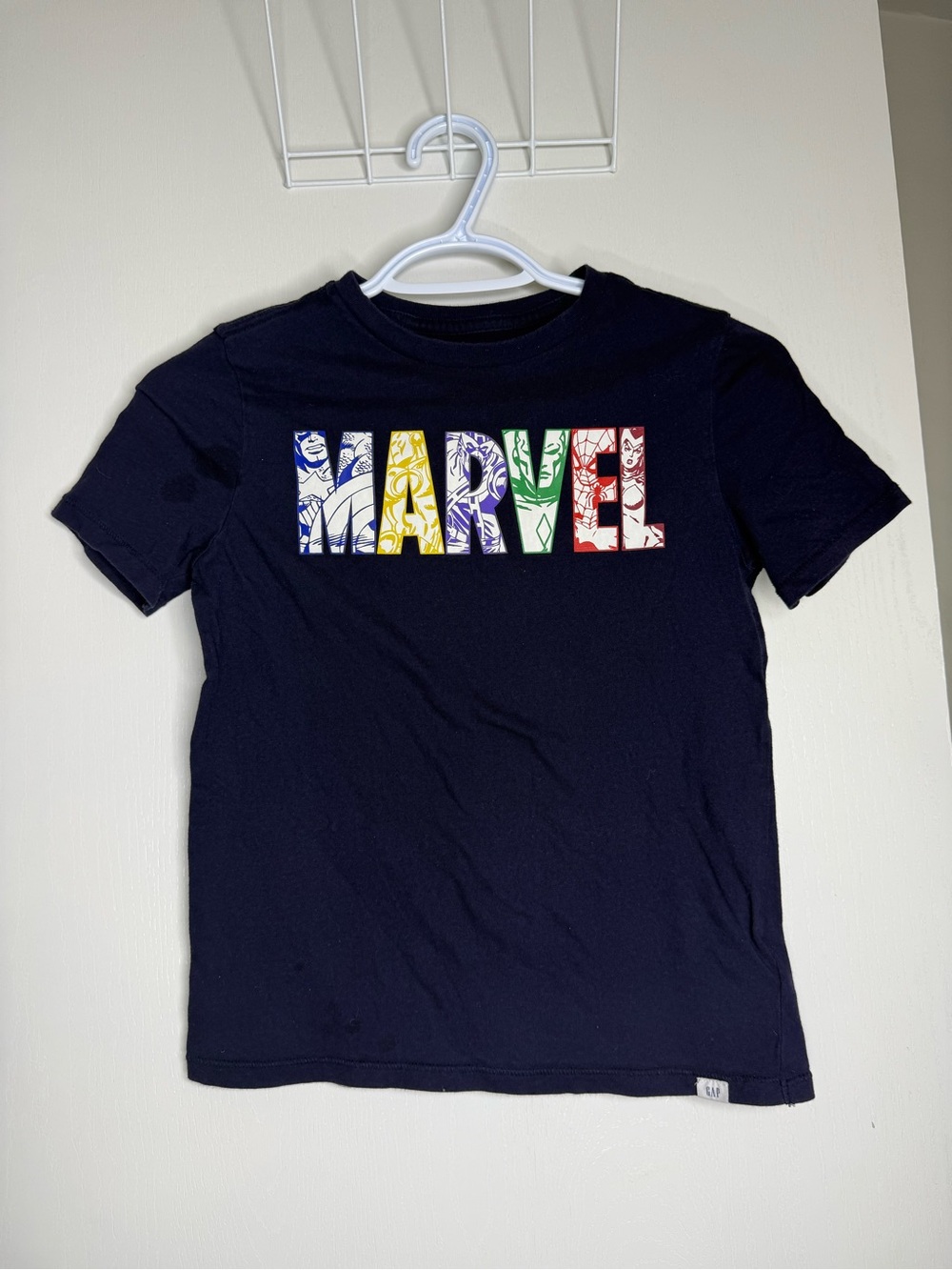 Gap Marvel Boys' Navy Graphic Tee - Marvel Logo